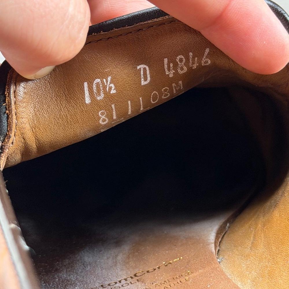 Allen Edmonds Mens Randolph Loafers Full Strap Penny Leather Brown US 10.5 D - Picture 11 of 11
